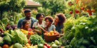 family gardening promotes healthy nutrition
