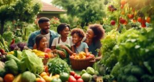 family gardening promotes healthy nutrition