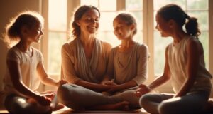 family yoga connecting and calming